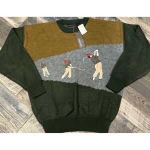 New Vintage Pagliano Men's Pullover Sweater Acrylic Blend Golf Theme Size XXL
